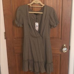 Sage green wrap dress